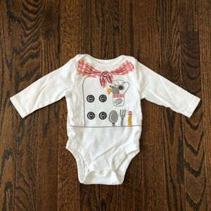Old Navy Infant 3-6M “Little Chef” Ratatouille Long-Sleeved White Graphic Shirt